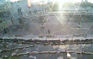 写真 パリのラ・ヴィレットの巨大な映像ドームの外壁の一部