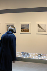 コンタクトシートの展示を見る観客