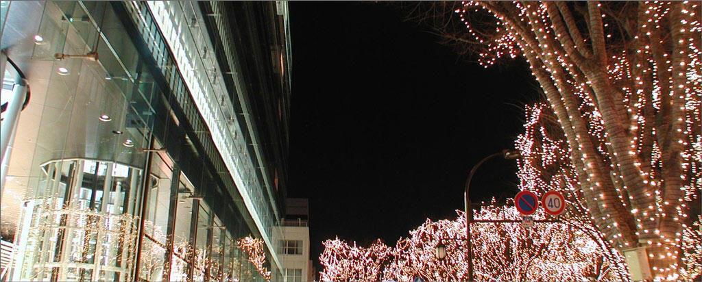 写真 光のページェントが映るメディアテーク